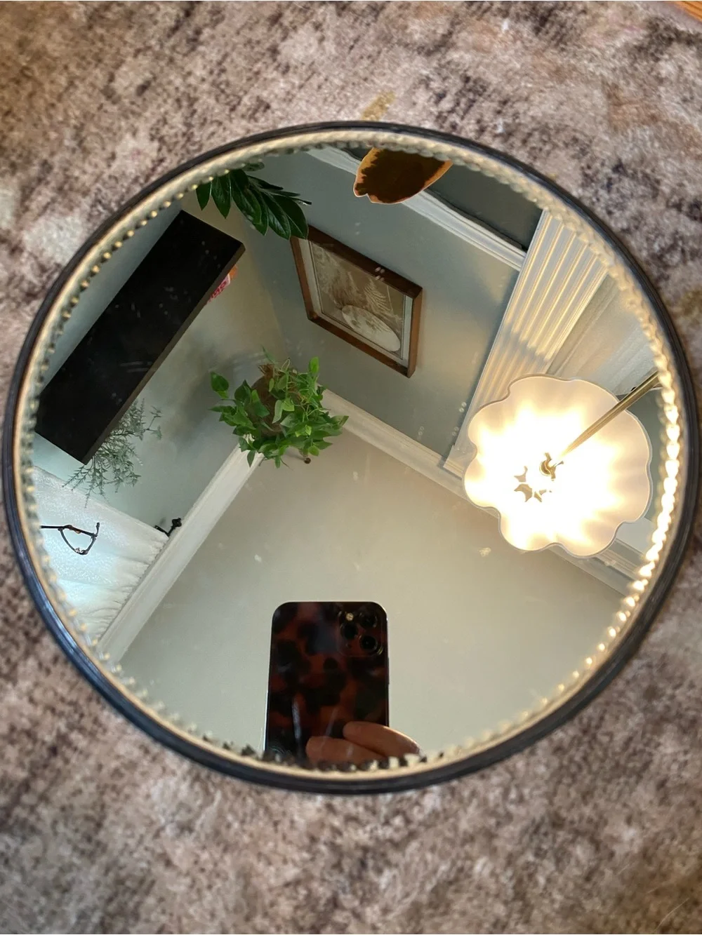 VTG Art Deco Art Nouveau Silver Plated Beveled Plateau Mirror Vanity Tray FS Co